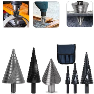 Step Drill HSS Steel Titanium Cone Bit Hole Metal Cutter Tool 4-32mm 5-35 6-60mm - Picture 1 of 30