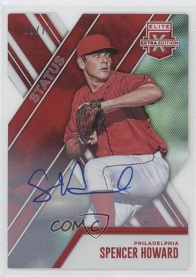 2017 Panini Elite Extra Edition Status Red Die-Cut /75 Spencer Howard #45 Auto - Image 1 of 2
