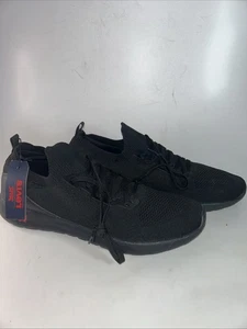 Levi’s Levis Black Knit Men’s Sneakers Size 12 Lightweight Comfort Shoes Foam - Picture 1 of 9