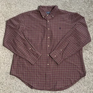 Camisa Polo Ralph Lauren Calce Clásico A Cuadros Abotonada Roja Para Hombre Talla XXL 2XL - Imagen 1 de 8