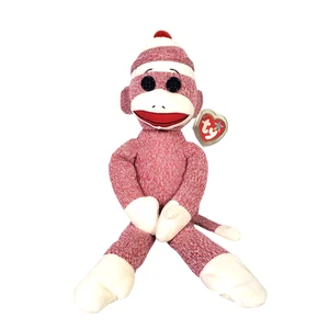 TY Beanie Buddies Socks The Sock Monkey February 15, 2011 Red 16 inches - Picture 1 of 10