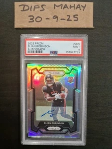 2023 Panini Prizm Bijan Robinson Silver Prizm Rookie Auto PSA 9 #305 RC - Bild 1 von 2