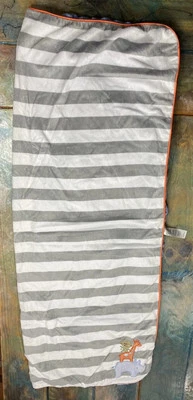 Manta bebé Carters Just One You gris a rayas jirafa mono rinoceronte azul Minky Foto 1 de 4