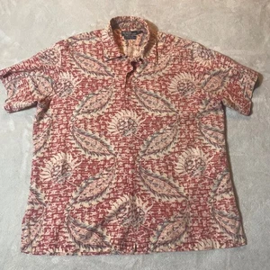 Camisa de Campamento Polo Ralph Lauren De Colección Lino Mezcla de Algodón Estampado Floral ESTANTE GRANDE - Imagen 1 de 6