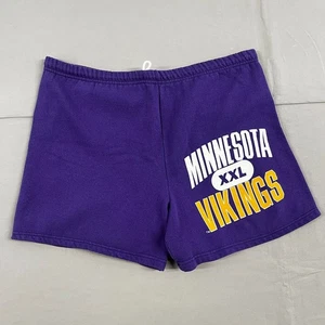 Pantalones Cortos de Sudadera Vintage Años 80 Minnesota Vikings NFL Púrpura EE. UU. Talla L - Imagen 1 de 8