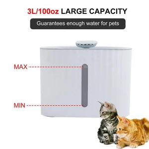 1-100oz/3L Automatic Pet Water Fountain Ultra-Quiet Water Dispenser Feeder ABKN - Picture 1 of 20