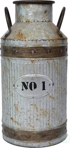 Vintiquewise Galvanized Metal Rustic Milk Can, Large - Picture 1 of 14