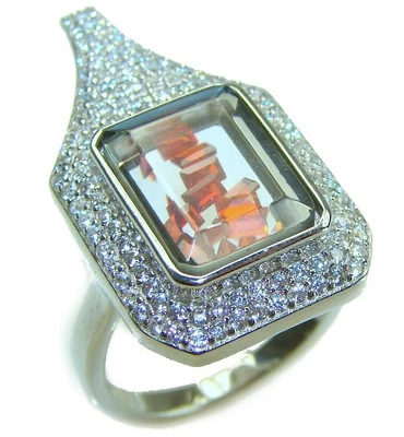 Natural Ruby 8.2ct Rectangle Ring 925 Sterling Silver Size: 6 - Image 1 of 4