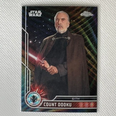 2023 Topps Chrome Star Wars #44 Count Dooku Black Wave Refractor - Image 1 of 3