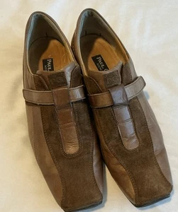 PAUL GREEN Munchen Bowling Athletic Shoes Leather & Linen SZ 6 US - Picture 1 of 12