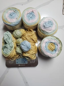 LOT Sugarwheel Cotton Sparkle Yarn Bee Jenny's Galoshes 4 FULL cakes plus scraps - Picture 1 of 6