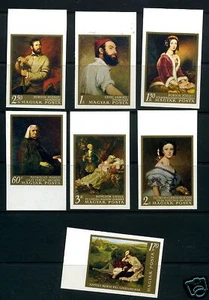 HUNGARY SCOTT# 1820-1826 MNH IMPERFORATE - PAINTINGS - Picture 1 of 1
