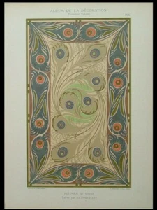 ALFOMBRA FRANCESA ART NOUVEAU - 1900 - LITOGRAFÍA - BONVALLET - Imagen 1 de 1