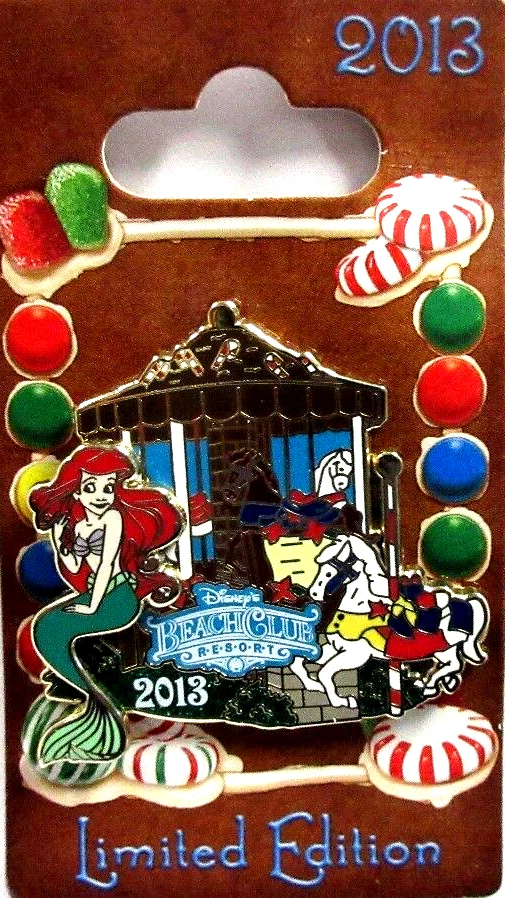 Prendedor de Navidad Disney World 2013 Beach Club Resort/Ariel Gingerbread - LE 1000 Foto 1 de 2
