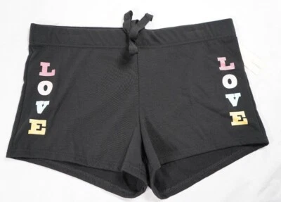 NWT Women's Black Bobbie Brooks LOVE Lounge Sleep Shorts Pick Size! - Image 1 of 2