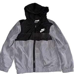 Nike Toddler - Long Sleeve Wind Breaker Jacket Black Grey & White 4/5 Dri-fit - Picture 1 of 5