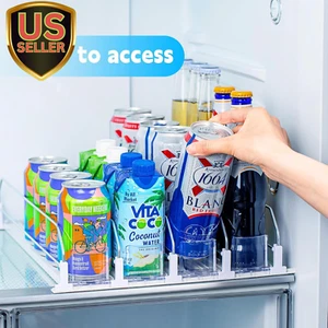 Drink Dispenser for Fridge, Self-Pushing Soda Can Organizer for Refrigerator,... - Picture 1 of 7