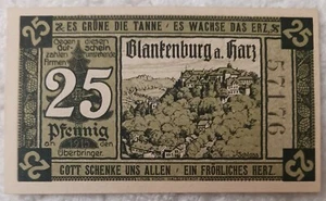 GERMANY BLANKENBURG 1915 - 25 Pf. - NOTGELD UNCIRCULATED - Picture 1 of 2