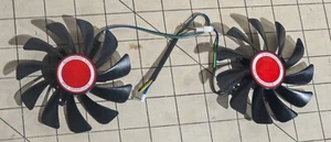 XFX Graphics Card Cooling Fan Set Replacement 4-Pin Connector Black Red - Picture 1 of 5