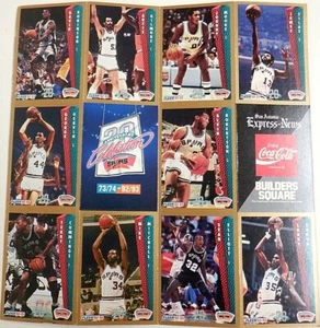 Hoja de tarjetas del 20 aniversario de los SA Spurs 1973-93 todos los tiempos todas las estrellas - Imagen 1 de 3