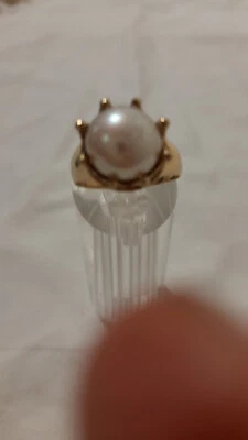 CHRIST-Ring mit Mabé-Perle und 8 Diamanten, GG 585/- - Bild 1 von 4