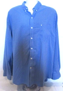Camicia uomo Izod XXL blu a quadri con bottoni - Foto 1 di 7