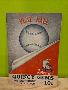 Vintage Quincy Il Quincy Gems Baseball Scorecard 1946 Q Stadium Rare - Picture 1 of 4