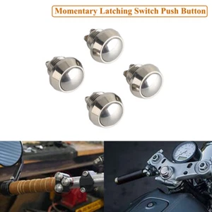 4Pc Chrome Momentary Latching Switch Push Button For Harley Softail Custom FXSTC - Picture 1 of 7