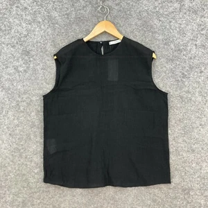 NEW Mango MNG Womens Top Size L Large Black Sleeveless Sheer 28128 - Picture 1 of 12