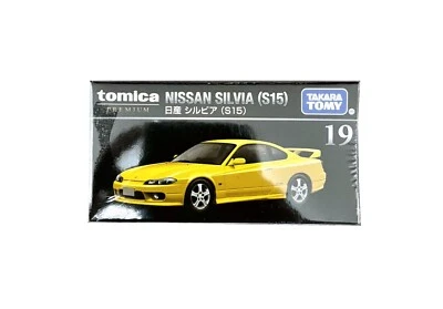 Tomica Premium #19 NISSAN SILVIA (S15) Yellow 1/62 Scale mini Pocket Diecast Car - Image 1 of 3