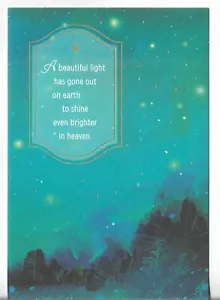 NEW Card apx 4.75x6.75 Sympathy Light Has Gone Out on Earth to Shine in Heaven - Picture 1 of 3