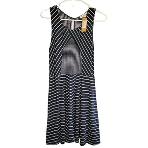 Abito midi orlo e filo taglia L senza maniche blu bianco costa nautica a righe - Foto 1 di 8