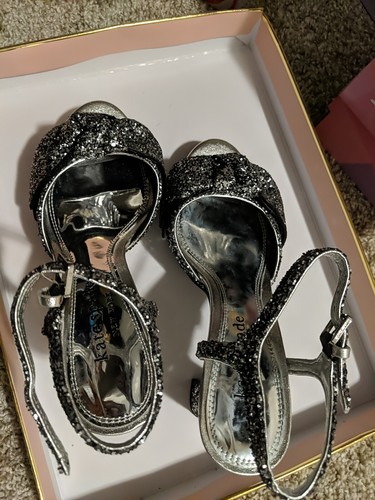 Sandali abito Kate Spade New York donna Miya glitter nero argento US 6 5 B