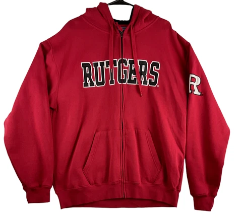 NWT Rutgers Scarlet Knights Campus Heritage Unisex Adult Size XL Full Zip Hoodie Cover