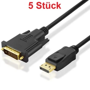 5 Meter DisplayPort Kabel DP Stecker an DVI-D für PC Monitor Computer Laptop 5m - Bild 1 von 2