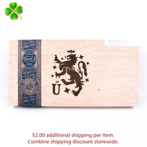 Liga Privada Feral Flying Pig Único Caja de cigarros de madera vacía 13,25" x 6,5" x 1,5" - Imagen 1 de 12