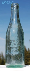 DEFEKTE Schleife NEBRASKA antike KRISTALLABFÜLLUNG FUNKTIONIERT Limonadenflasche - Bild 1 von 2