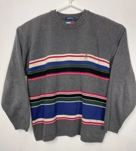 Tommy Hilfiger Herren Pullover Pulli Mehrfarbig Streifen Rundhals Langarm L - Bild 1 von 5