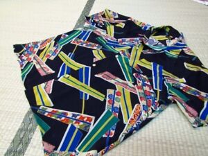 Vintage Japon Kimono Remake Hawaïen Aloha Chemise Soie Rare XL #00034 Neuf