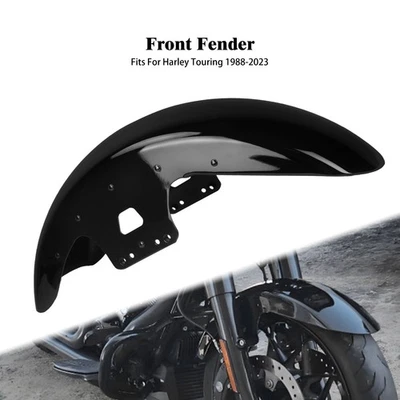 19'' Chopped Black Front Fender Mudguard For Harley Street Glide Road King 14-23 Foto 1 de 4