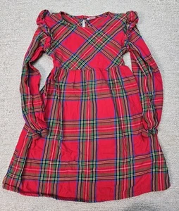 Wonder Nation Plaid Dress Red Girls Small 6X Christmas Winter Ruffle S Classic - Picture 1 of 14