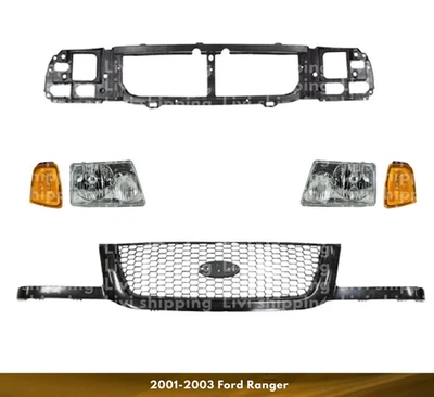 Conjunto de parrilla delantera y kit de faros para Ford Ranger 2001-2003 Foto 1 de 4