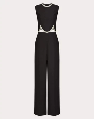 Valentino embroidered jumpsuit in dry tailoring wool Black - BNWT - Image 1 of 4