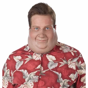 Super Size Fat Double Chin Cartoon Funny Men Costume Half Face Mask - Picture 1 of 1