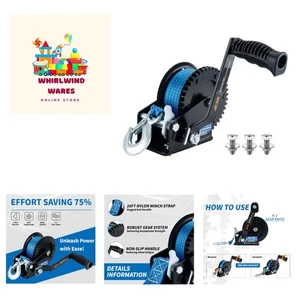 1600lbs Heavy Duty Boat Trailer Winch with 26FT Strap, 2-Way Ratchet & 4:1 Ge... - Picture 1 of 8