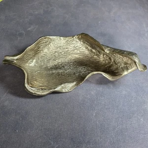 Gold Decorative Textured Metal Bowl 11” Sculptural Centerpiece – - Picture 1 of 9