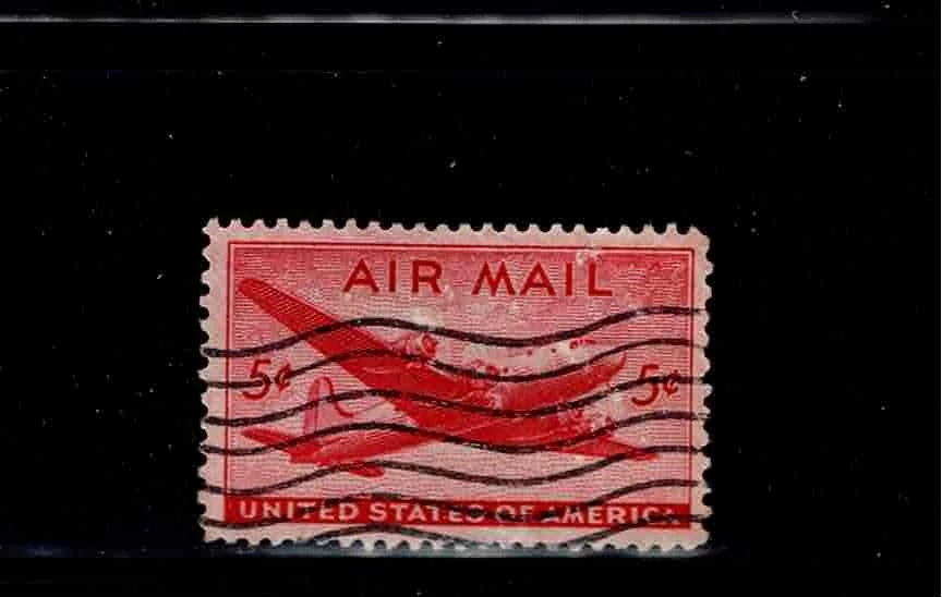 US Scott #C32, Single 1946 Air Mail 5c FVF Used - Image 1 of 1