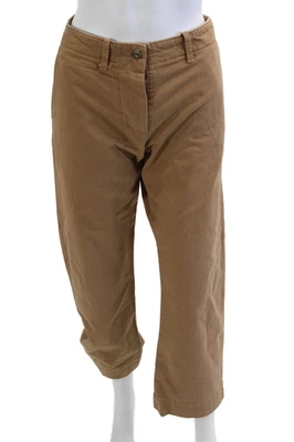 Botão de cintura alta Nili Lotan unissex cropped cáqui marrom 100% algodão tamanho 0 - Imagem 1 de 4