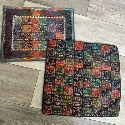 KUDHINDA Zimbabwe Set 2 African Theme 15” Square Pillow Cover & Placemat Cotton - Image 1 of 4