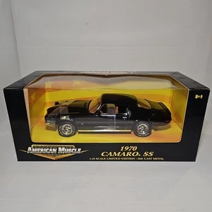 Ertl American Muscle 1/18 Scale Black 1970 Chevrolet Camaro SS 350 #32515 - Picture 1 of 6